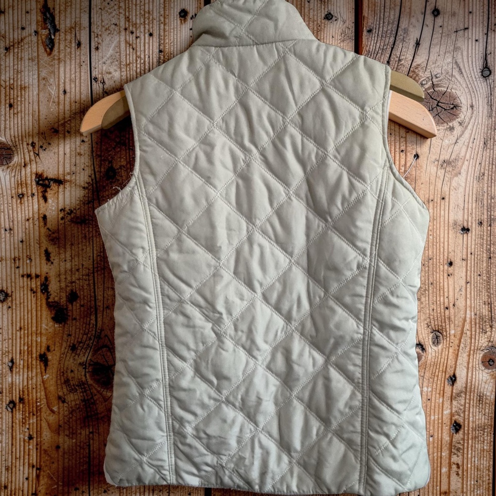 Jane Ashley Vest XL Winter White QuiltedPuffer Front Zip Insulated Relaxed Fit - Picture 3 of 4